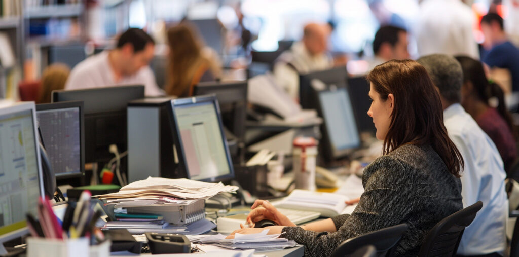 open space avec des salariés